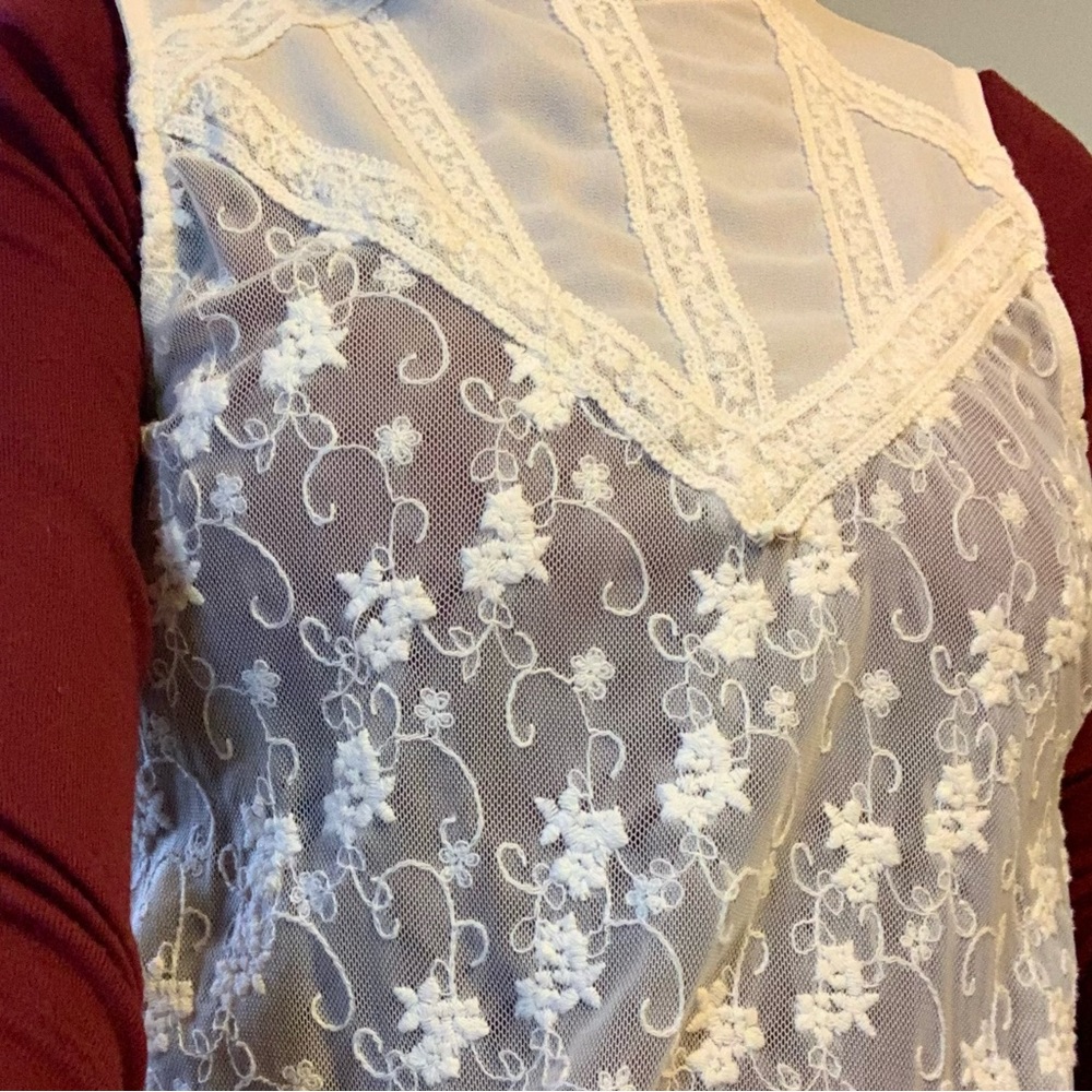 lacy floral blouse
